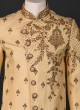 Traditional Wear Silk Sherwani In Gold Color