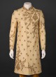 Traditional Wear Silk Sherwani In Gold Color