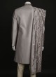 Traditional Wear Art Silk Sherwani In Grey Color