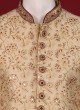 Attractive Gold And Red Color Sherwani