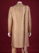 Attractive Silk Sherwani In Gold Color