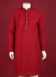 Lucknowi Work Silk Kurta Pajama For Mens