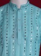 Wedding Wear Mirror Work Kurta For Mens