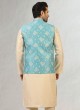 Festive Wear Nehru Jacket Suit In Sky Blue