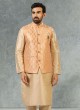 Printed Peach Color Nehru Jacket Set