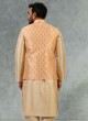 Printed Peach Color Nehru Jacket Set