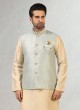 Mens Nehru Jacket Set In Sky Blue Color