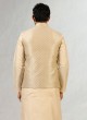 Grey And Gold Color Nehru Jacket Set