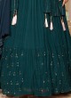 Designer Peacock Green Georgette Anarkali Suit