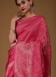 Stylish Weaving Work Saree In Pink Color