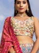 Sequins Work Lehenga Choli in Grey Color