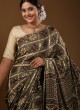 Stylish Brown Ajrakh Print Gajji Silk Saree