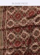 Stylish Brown Ajrakh Print Gajji Silk Saree