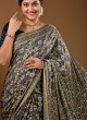 Gajji Silk Brown Color Ajrakh Print Saree