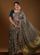 Gajji Silk Brown Color Ajrakh Print Saree