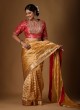 Traditional Wear Golden Yellow Color Organza Saree