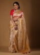 Golden Yellow Color Organza Saree With Choli