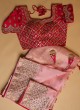 Dazzling Light Pink Saree In Organza Fabric