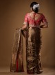 Fancy Golden Brown Saree For Womens