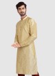 Mens Wear Gold And Maroon Kurta Pajama