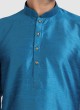 Art Silk Kurta Pajama In Sky Blue Color