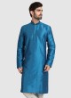 Art Silk Kurta Pajama In Sky Blue Color