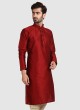 Maroon Color Kurta Set In Art Silk Fabric