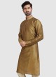 Designer Gold Color Kurta Pajama For Mens