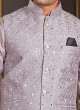 Plastic Mirror Nehru Jacket Set For Mens Wear