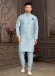 Wedding Wear Sky Blue Nehru Jacket