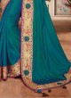 Teal Blue Silk Saree for Wedding