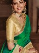 Designer Green and Golden Silk Saree