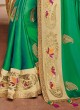 Designer Green and Golden Silk Saree