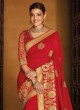 Weaving Work Red Color Designer Saree