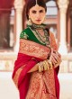 Bride Wear Designer Saree In Red And Green