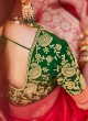 Bride Wear Designer Saree In Red And Green