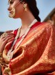 Beige And Red Color Festive Wear Saree