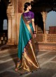 Simple Wear Art Silk Teal Blue Saree