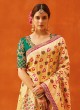 Classy Cream Silk Saree with Designer Raw Silk Blouse