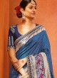 Blue Silk Saree with Raw Silk Designer Blouse