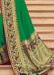 Traditional green silk saree