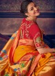 Festive Wear Orange Silk Saree