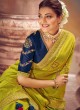 Zari Work Yellow Green Traditional Wear Saree