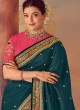 Peacock Blue Art Silk Saree For Wedding