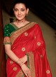 Red Designer Art Silk Festive Wear Saree