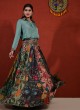 Marble Chiffon Shirt With High Waist Printed Lehenga