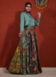 Marble Chiffon Shirt With High Waist Printed Lehenga