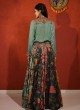 Marble Chiffon Shirt With High Waist Printed Lehenga