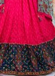 Rani Pleated Girls Choli Suit With Printed Dupatta
