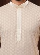 Designer Kurta Pajama In Light Peach Color